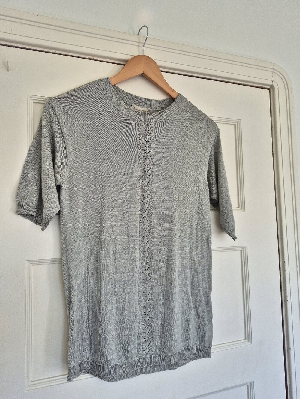 100% Silk Vintage Knit Short Sleeve Sweater Size Small By 52 Rue Bichat - Picture 3 of 5